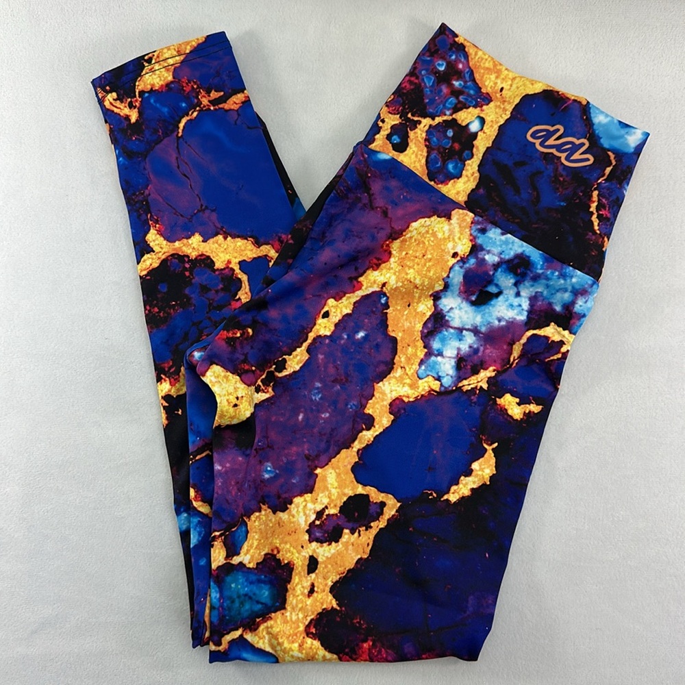 High Rise Legging Loud Print Multicolor Abstract Art Agstract Apparel Stretchy
